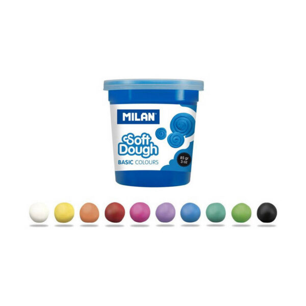 Modelling Clay Game Milan Soft dough 913510B Yellow Blue Multicolour 85 g Vegetable (10 Units) - Image 4