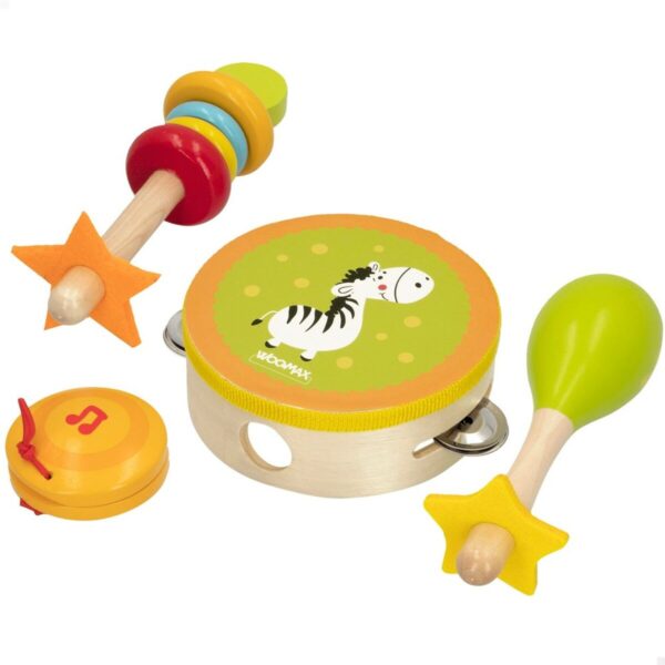 Set of toy musical instruments Woomax Wood 14,5 x 4,5 x 14,5 cm (4 Units) - Image 2