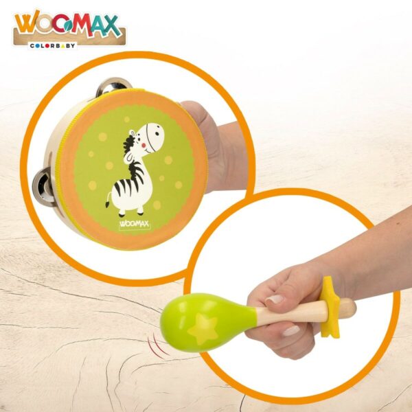 Set of toy musical instruments Woomax Wood 14,5 x 4,5 x 14,5 cm (4 Units) - Image 4