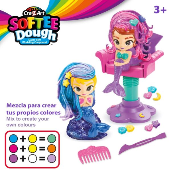 Modelling Clay Game Cra-Z-Art Softee Dough Hair sirenas (4 Units) - Image 6