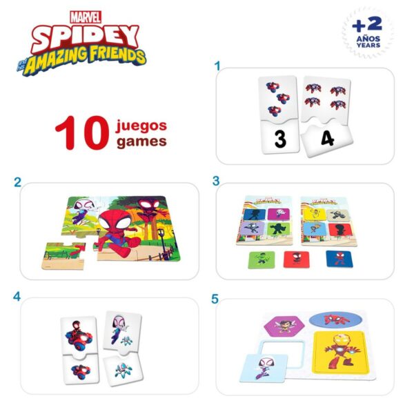 Educational Game Spidey 24,5 x 0,2 x 24,5 cm (6 Units) 10-in-1 - Image 3