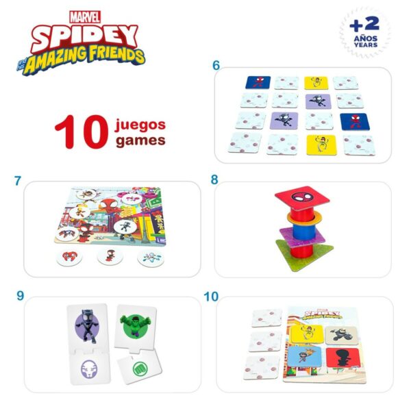 Educational Game Spidey 24,5 x 0,2 x 24,5 cm (6 Units) 10-in-1 - Image 4