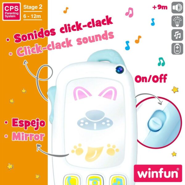 Toy telephone Winfun White 9 x 15,5 x 3,8 cm (6 Units) - Image 4
