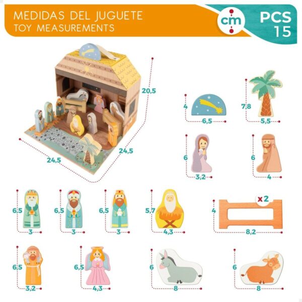 Christmas nativity set Woomax 15 Pieces 24,5 x 20,5 x 24,5 cm (6 Units) - Image 6