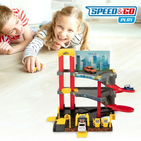 Car park with Cars Speed & Go 37 x 29 x 25 cm (4 Units) - Image 6