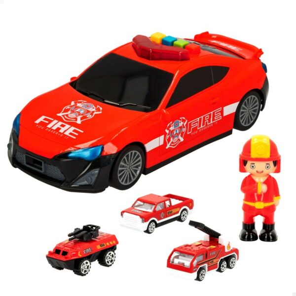 Vehicle Playset Speed & Go 30 x 9,5 x 13 cm Fireman Light Sound 4 Units - Image 2