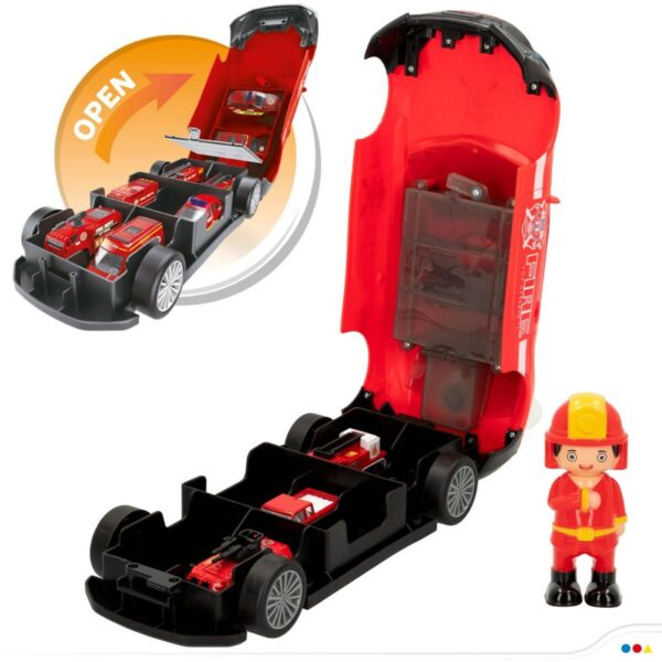 Vehicle Playset Speed & Go 30 x 9,5 x 13 cm Fireman Light Sound 4 Units - Image 4