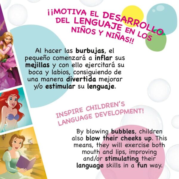 Bubble blower Disney Princess 60 ml 3,8 x 11,5 x 3,8 cm (216 Units) - Image 5