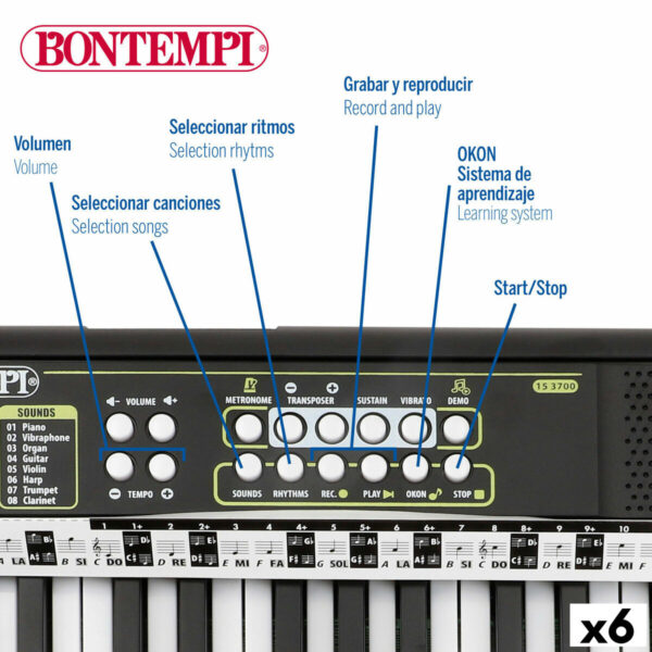 37-Key Keyboard Bontempi 42 x 4 x 15 cm (6 Units) - Image 6
